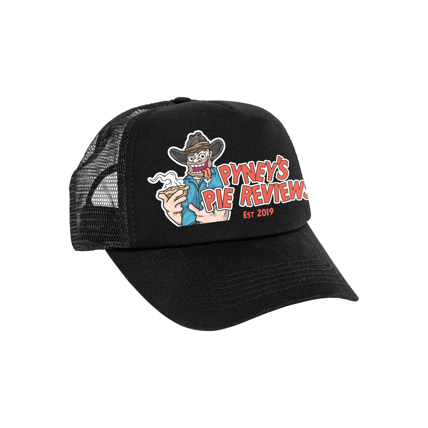 PYNEYS PIE REVIEWS PRINTED TRUCKER HAT