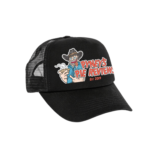 PYNEYS PIE REVIEWS PRINTED TRUCKER HAT